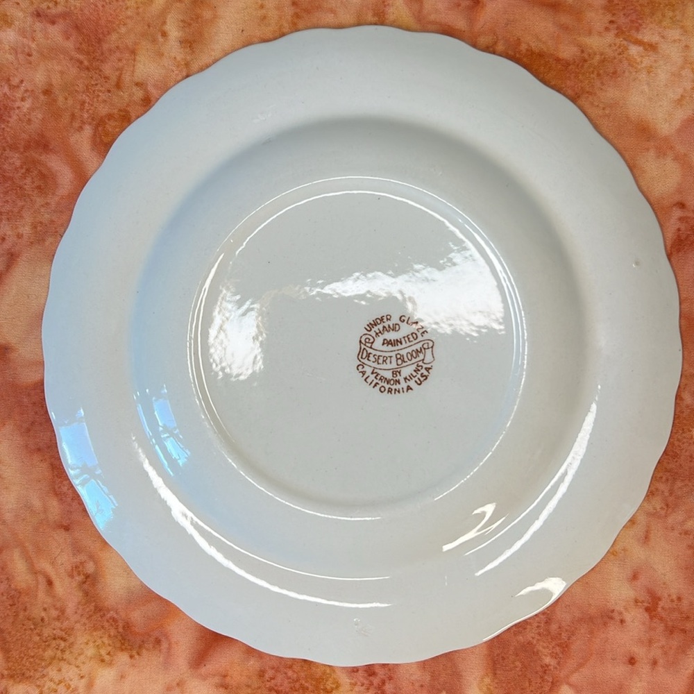Desert Bloom by Vernon Kilns Hand Painted Side Plate Replacement - Vintage - Picture 2 of 6